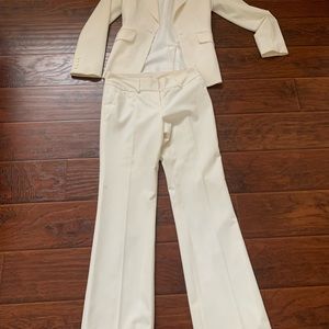 Off white lined pants suit